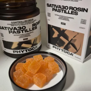 Phytoca Gummies Sativa 30 Rosin THC:CBD:CBN 30:30:30 Soft Chews 90mg – 60 Pastilles au